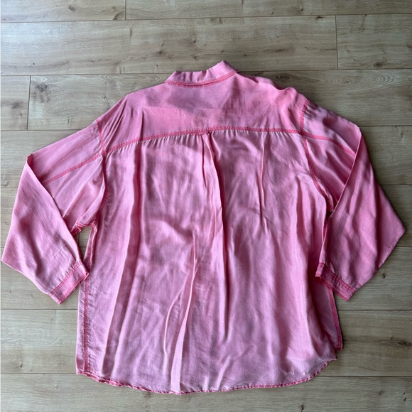 Hunt Club Pink 100% Silk Button Up Shirt Womens Size 22 Relaxed Fit - Picture 2 of 6
